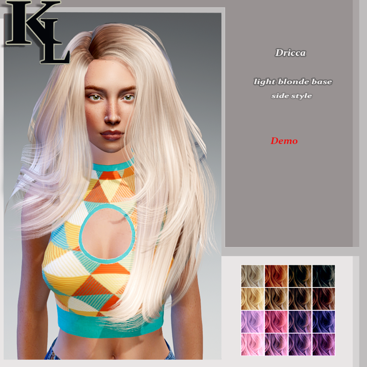 dricca side style -light blonde base-demo