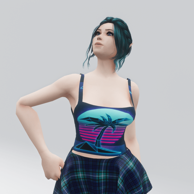 Synthwave Spaghetti Strap Shirt