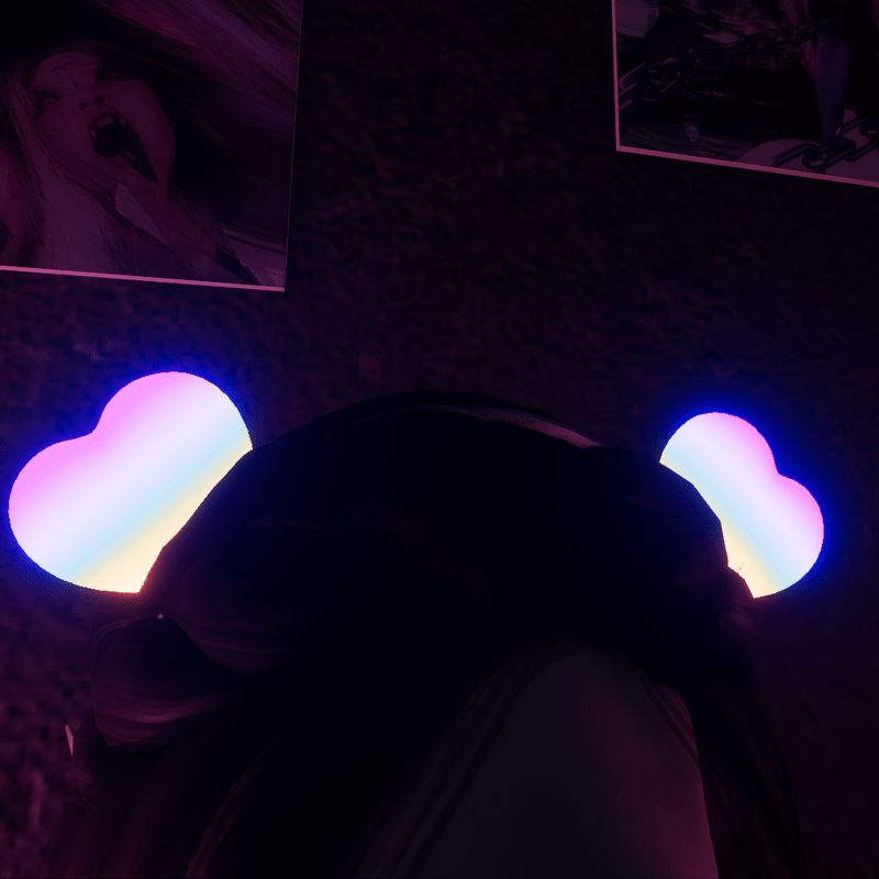 rainbow v-day headband :3