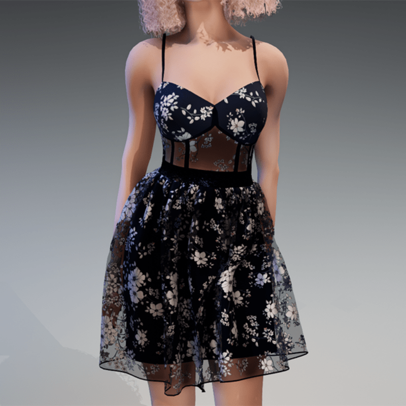 Summer Dress with Flowers V3