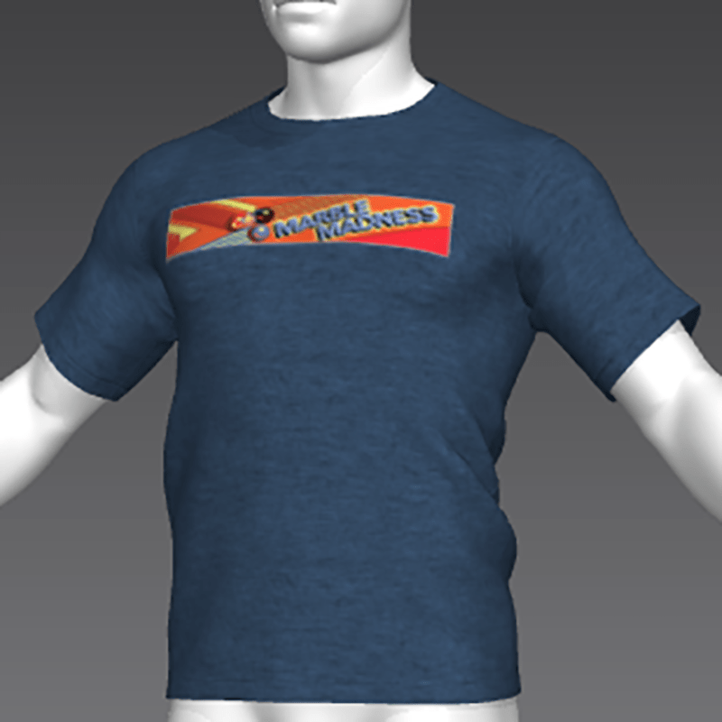 Ready Player One: Marble Madness T-Shirt (Blue) (M)