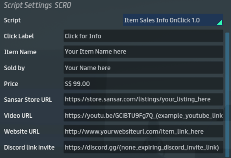 Item Sales Info OnClick 1.0