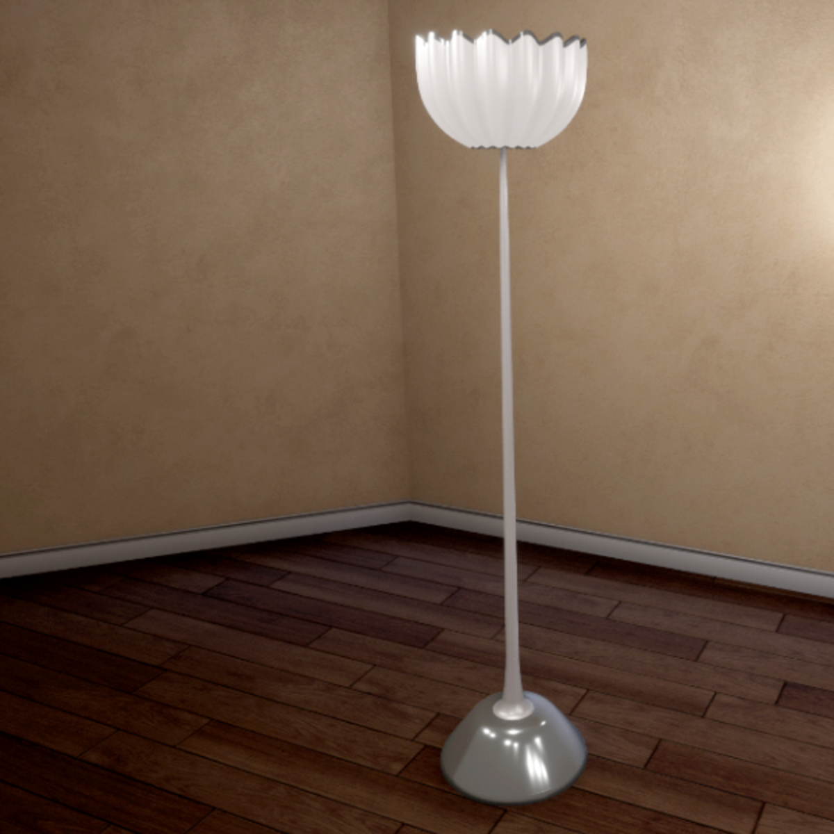 Shell Floor Lamp - Silver - Scripted On / Off