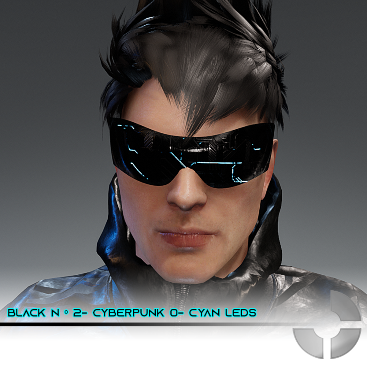 Black n º 2- Cyberpunk 0- Cyan Leds