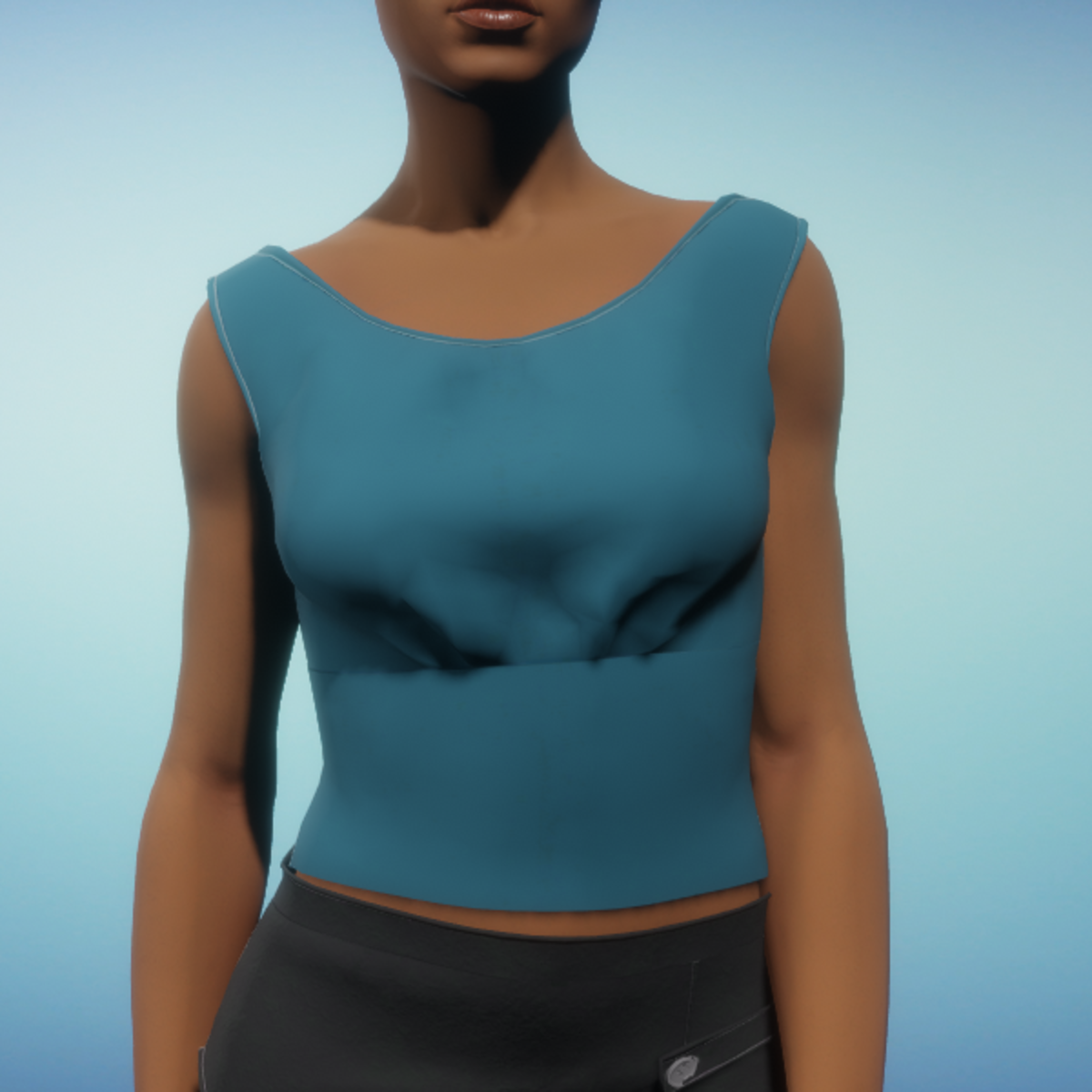 Blouse Tank - Teal Linen