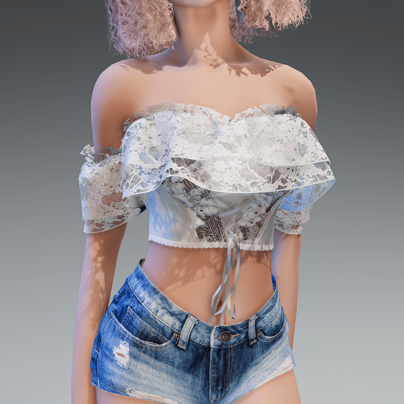 Summer Goth Top in White