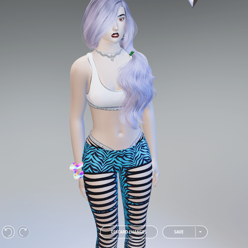 Blue Zebra Ripped Leggings with Ripped Undies - Female