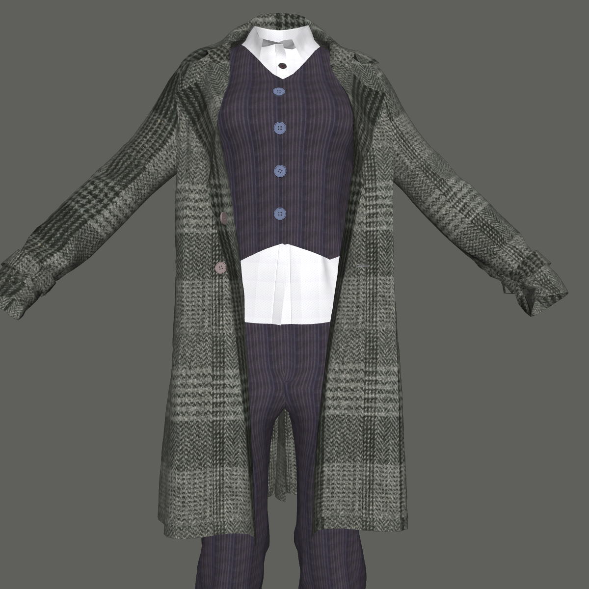 Pantssuit with Tweed Trenchcoat