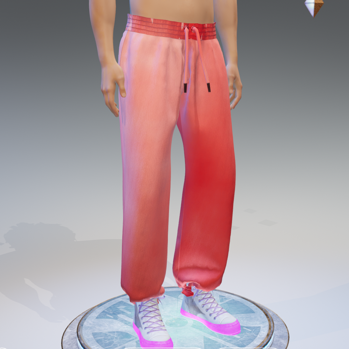 Street-Wear Traditional Red Sweat-Pants - Male