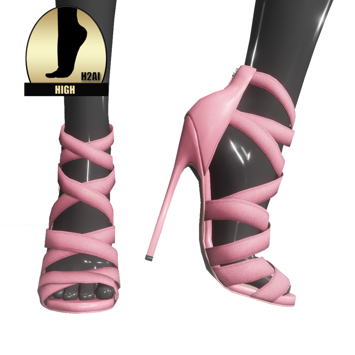 Strappy stiletto sandals for h2ai high - pink
