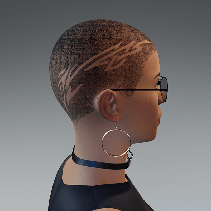 TKA shaved hair - Woman