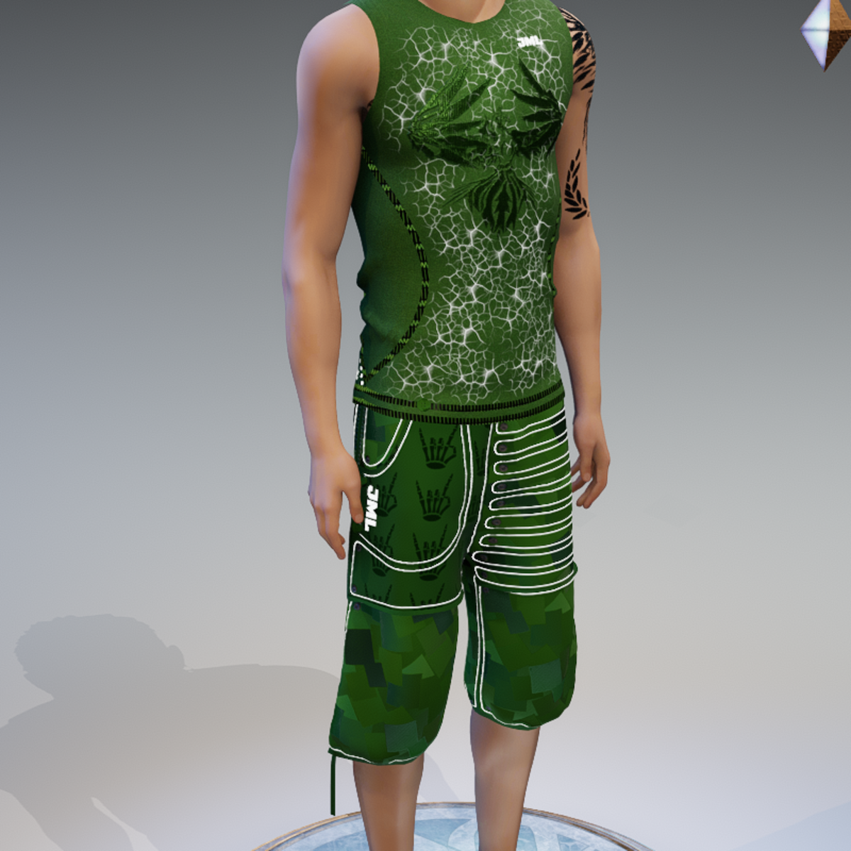 MARCO SHORTS_ W EMISSIVE GREEN