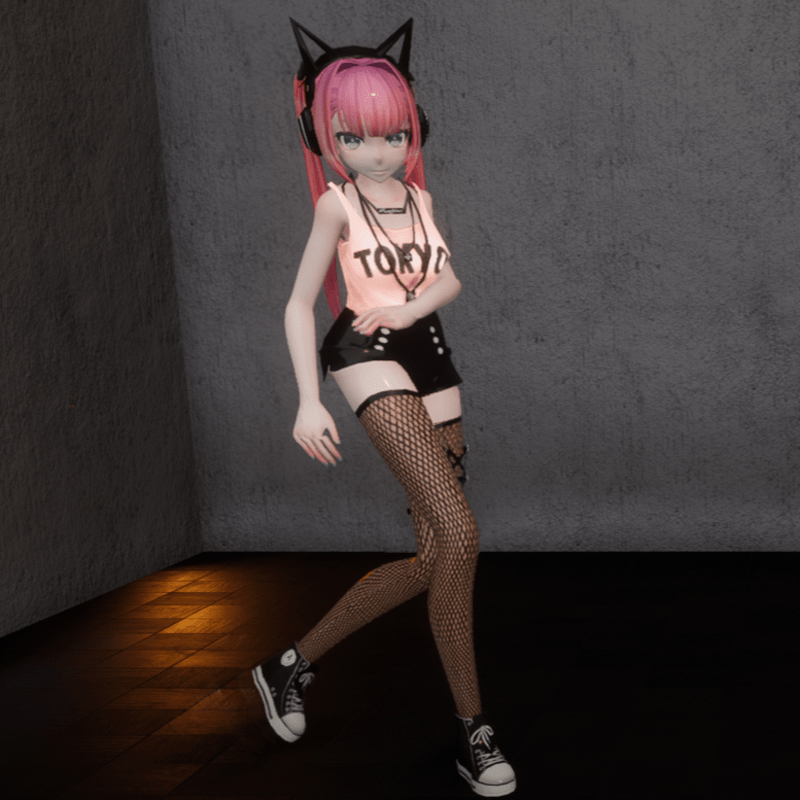 Cute Anime NPC spinning Girl