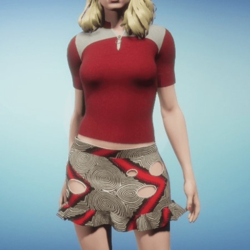 poppy skirt beige red