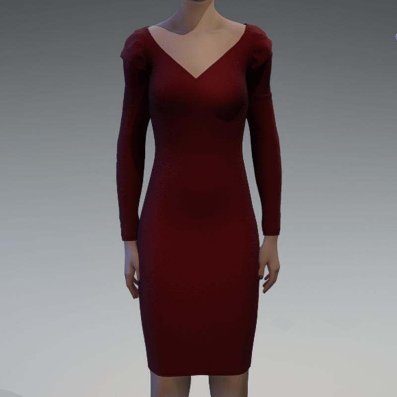 Long sleeve red dress