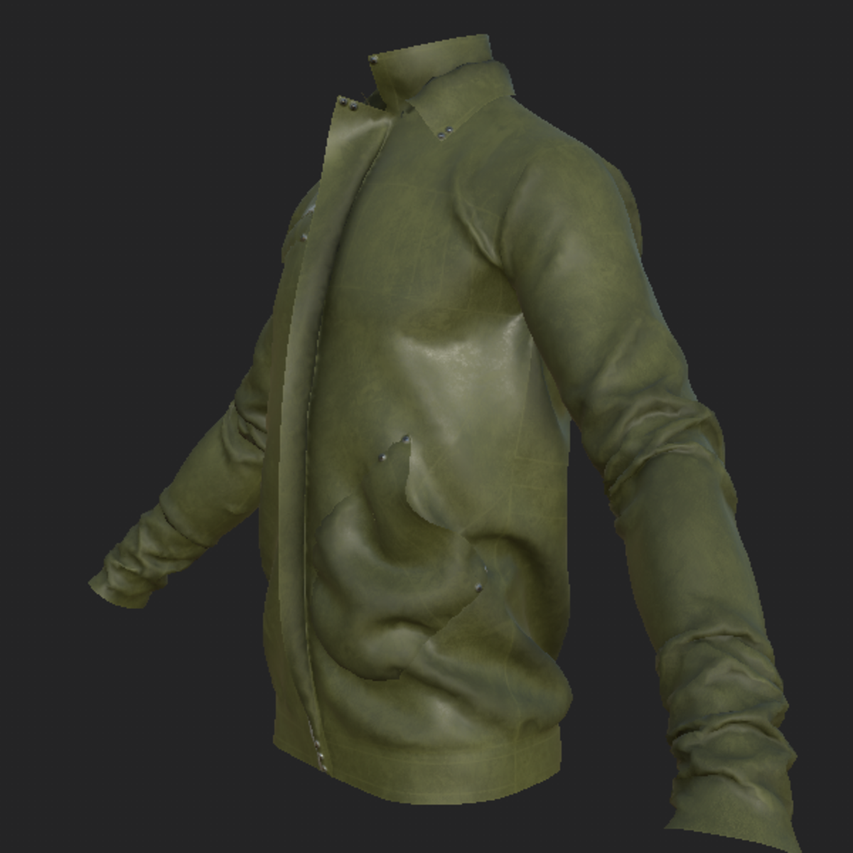 JACKET_ 2 LEATHER OLIVE