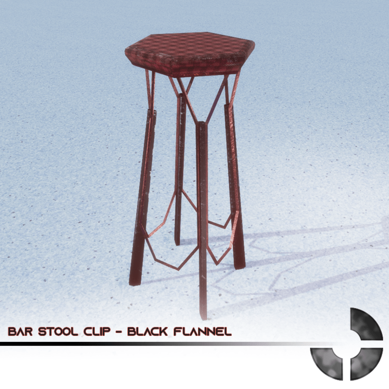 Bar stool clip - Black Flannel