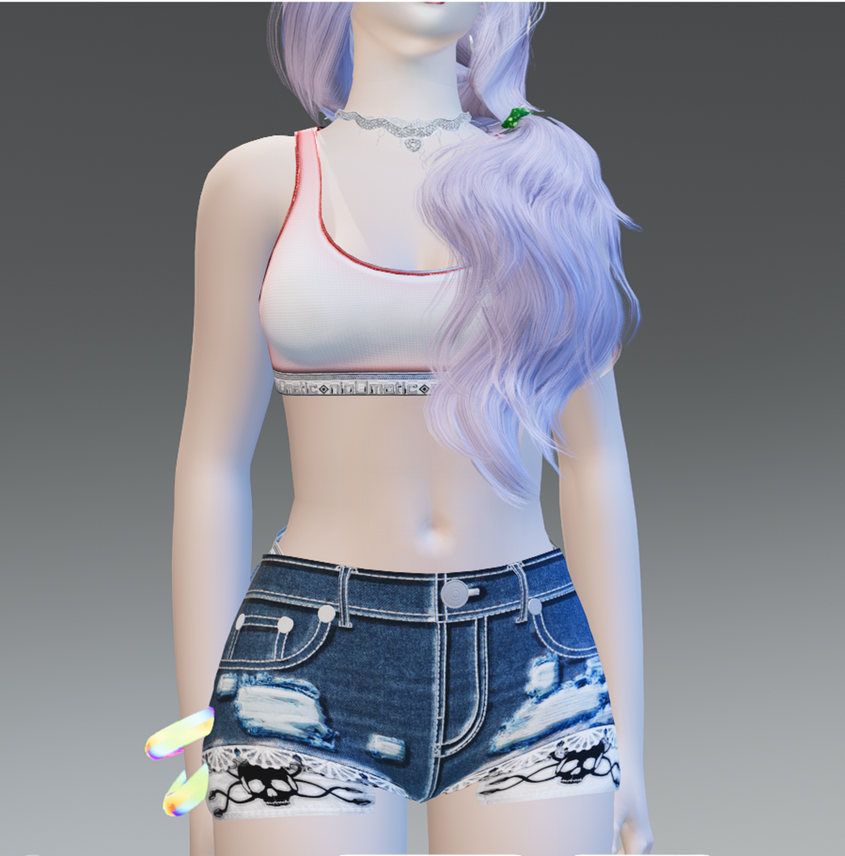 Athletic White R-Trims Sports Top - Female