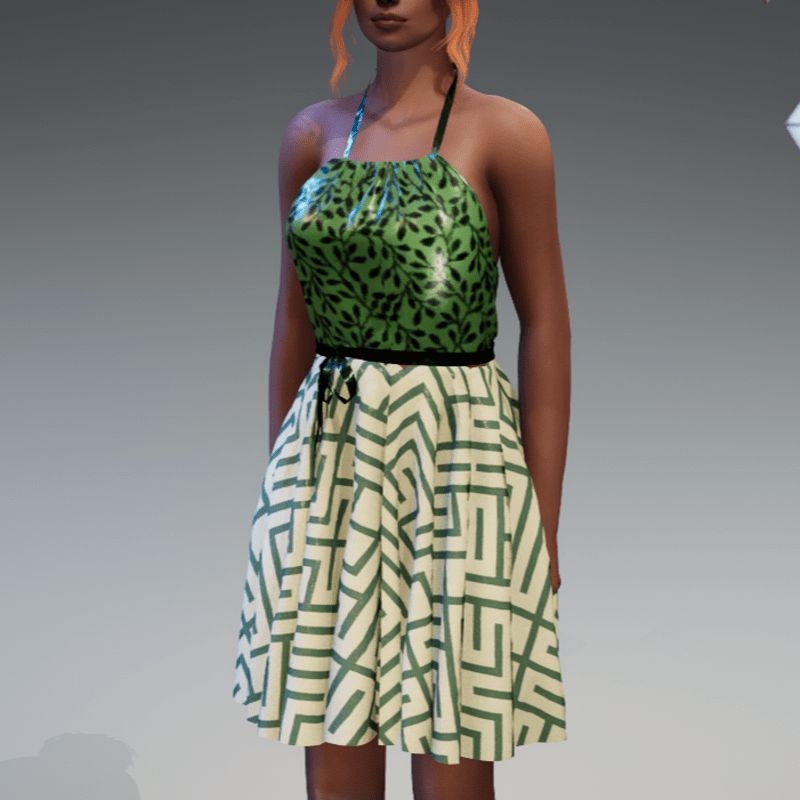 Sexy summer dress green