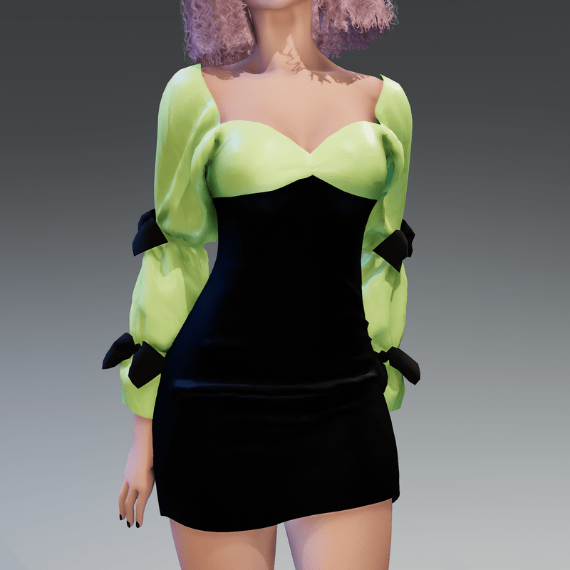 K-Dress with Bows Pastel Green