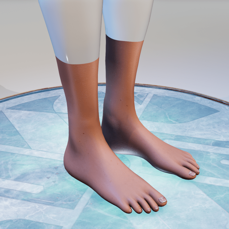 Flat feet for Kismet body dry skin: Sansar avatar shoes compatible
