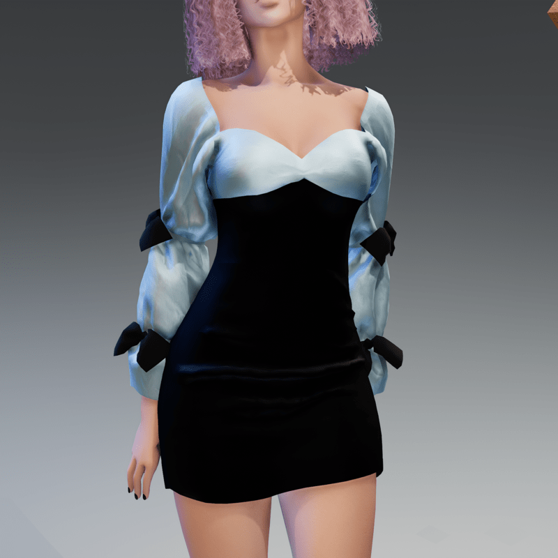 K-Dress with Bows Light Blue