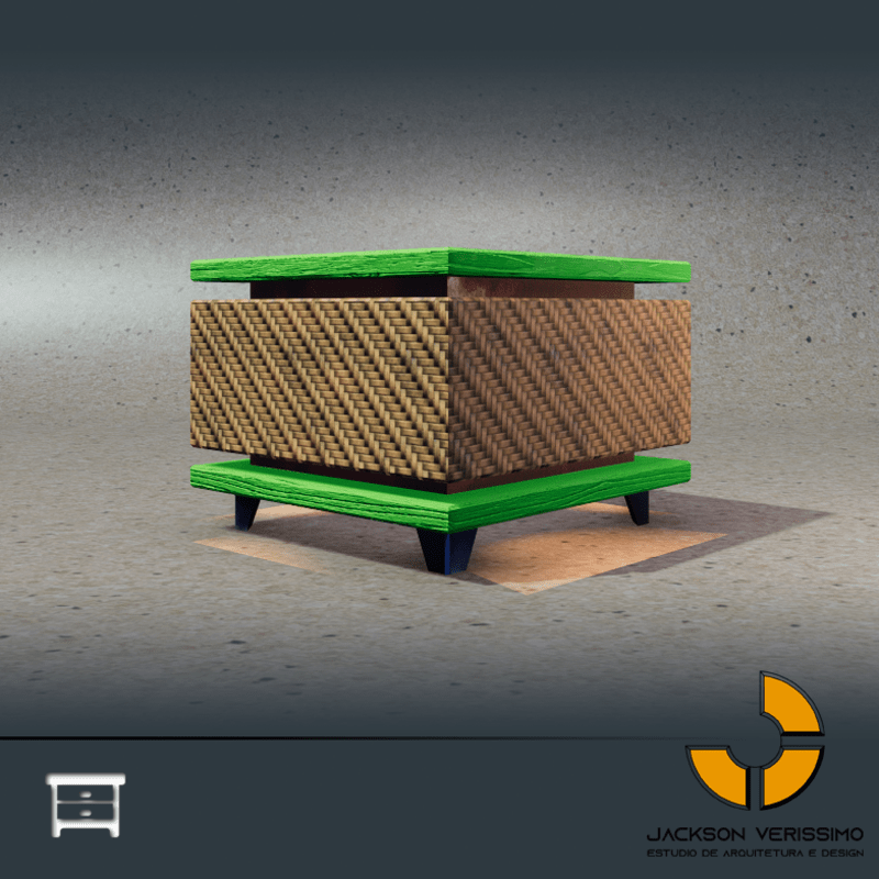 Bedside Janeiro -Wood 3 Green