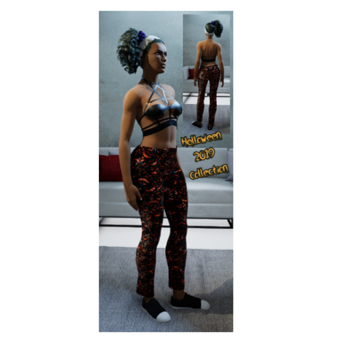 Ladies Halloween Jack face leggings