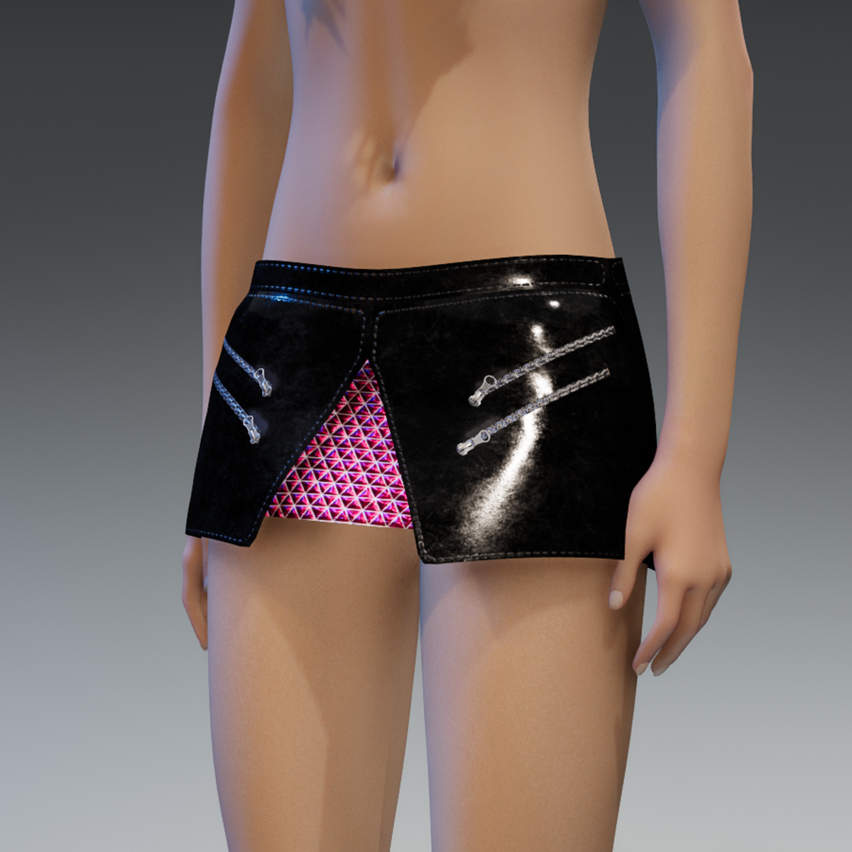 Miniskirt Leonie black pink