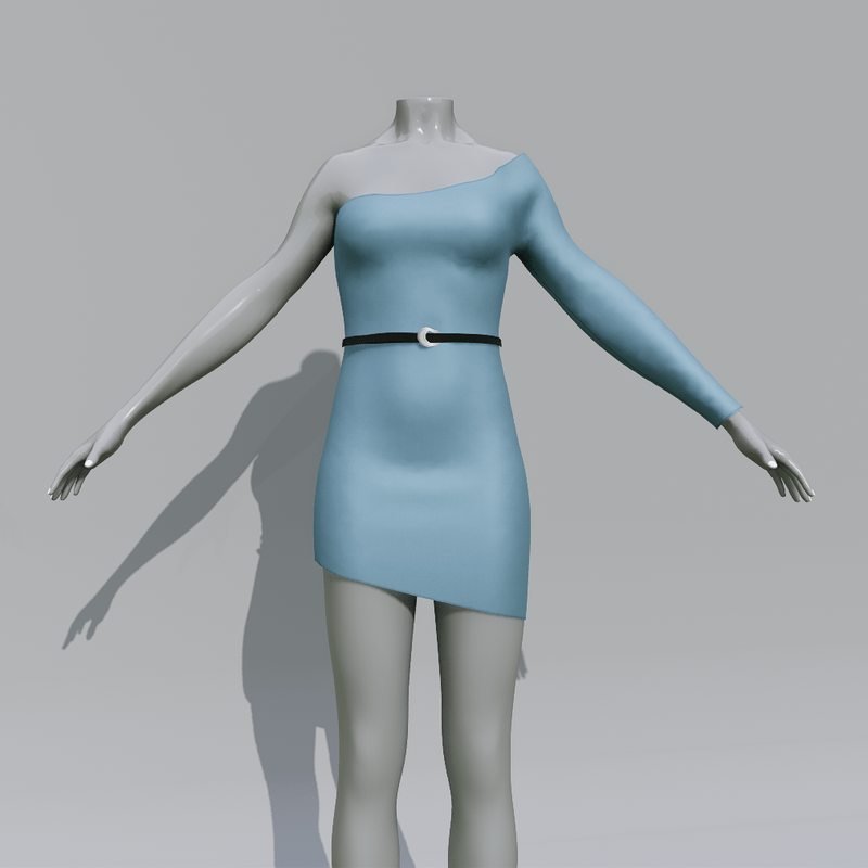 LEANA Aqua Dress Belted