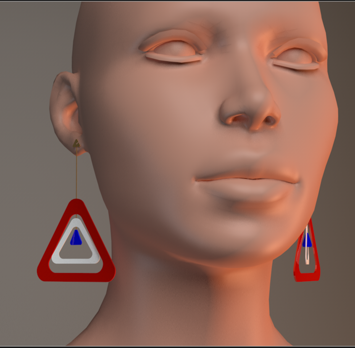 60's mod dangle earrings_red