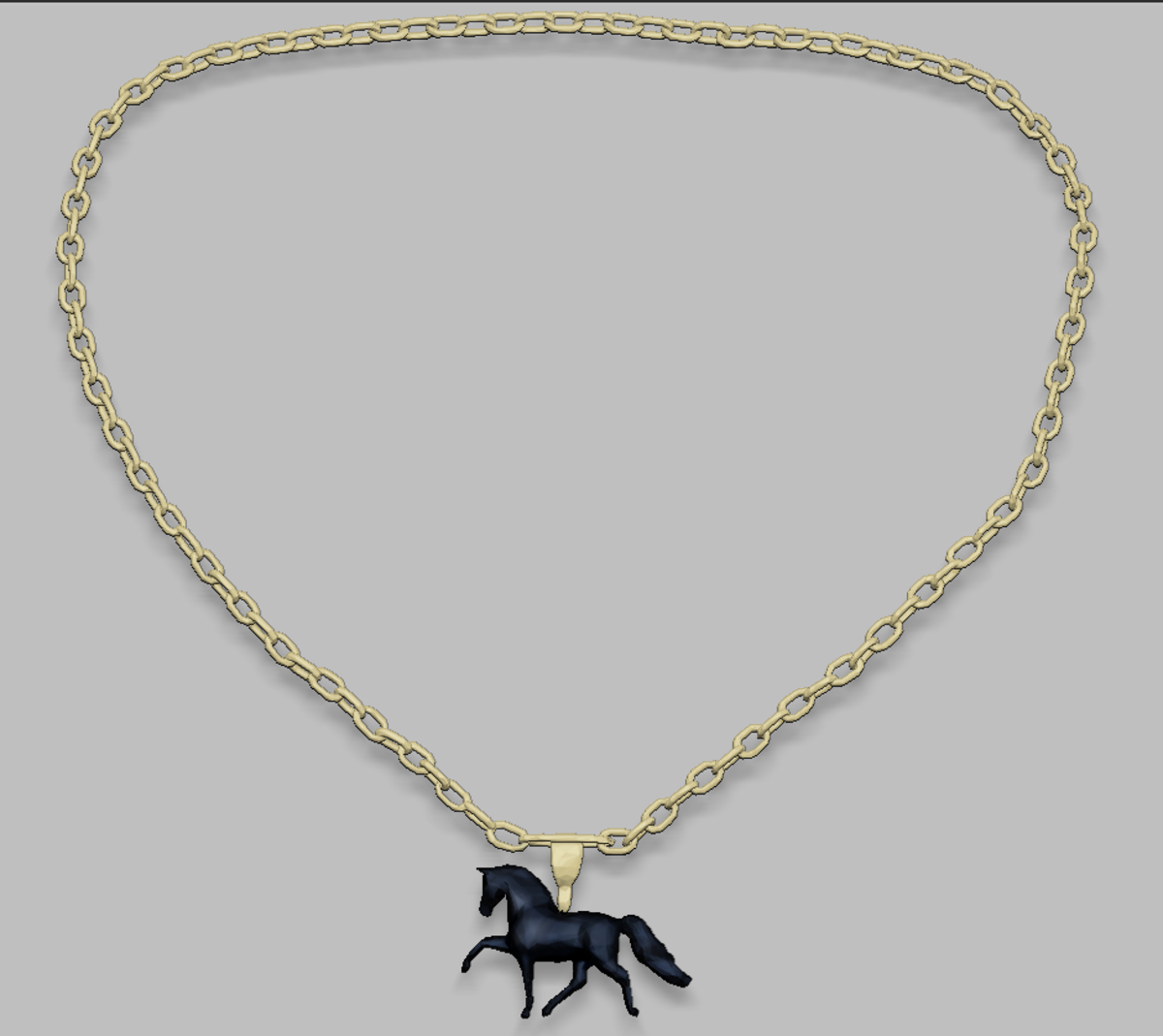 Walking Horse Necklace Black Gold (Female)