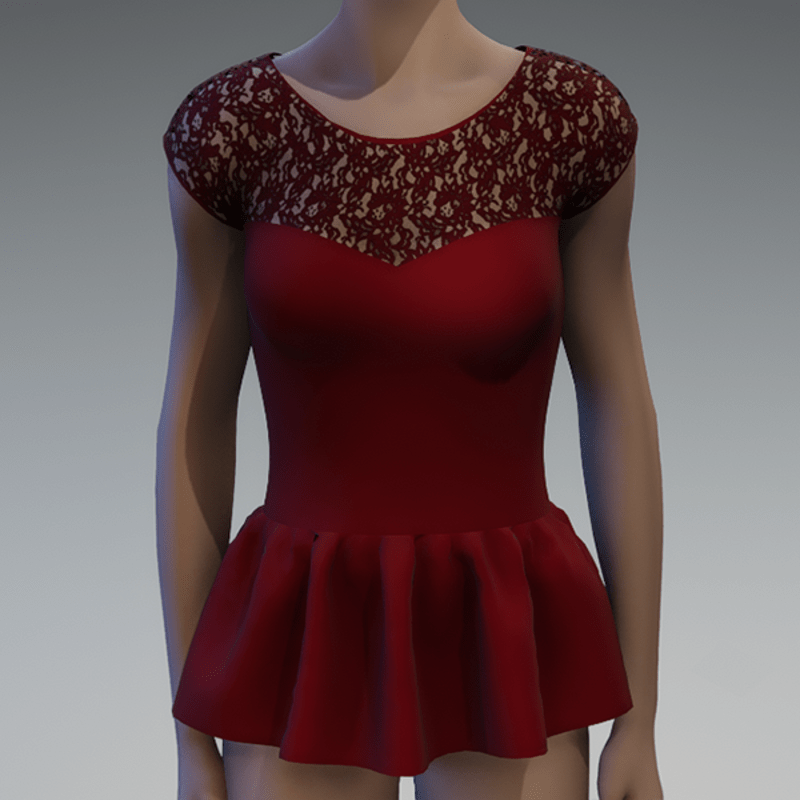 Red peplum lace top