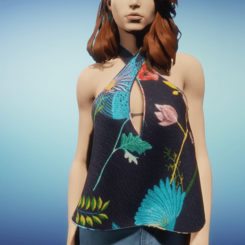 Draped Wrap Top - Bluebird