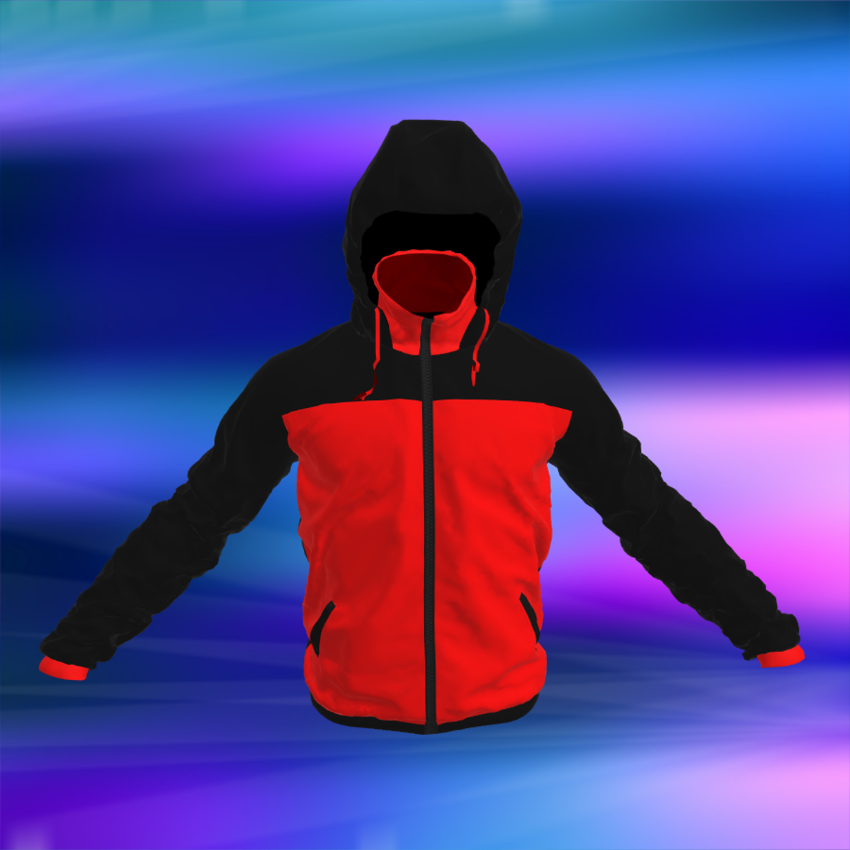 Men Windbreaker Jacket Black&Red