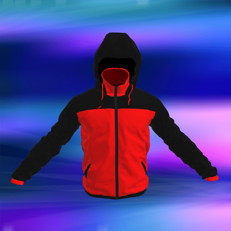 Men Windbreaker Jacket Black&Red