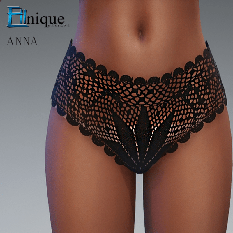 Anna Black Crochet Bikini Pants