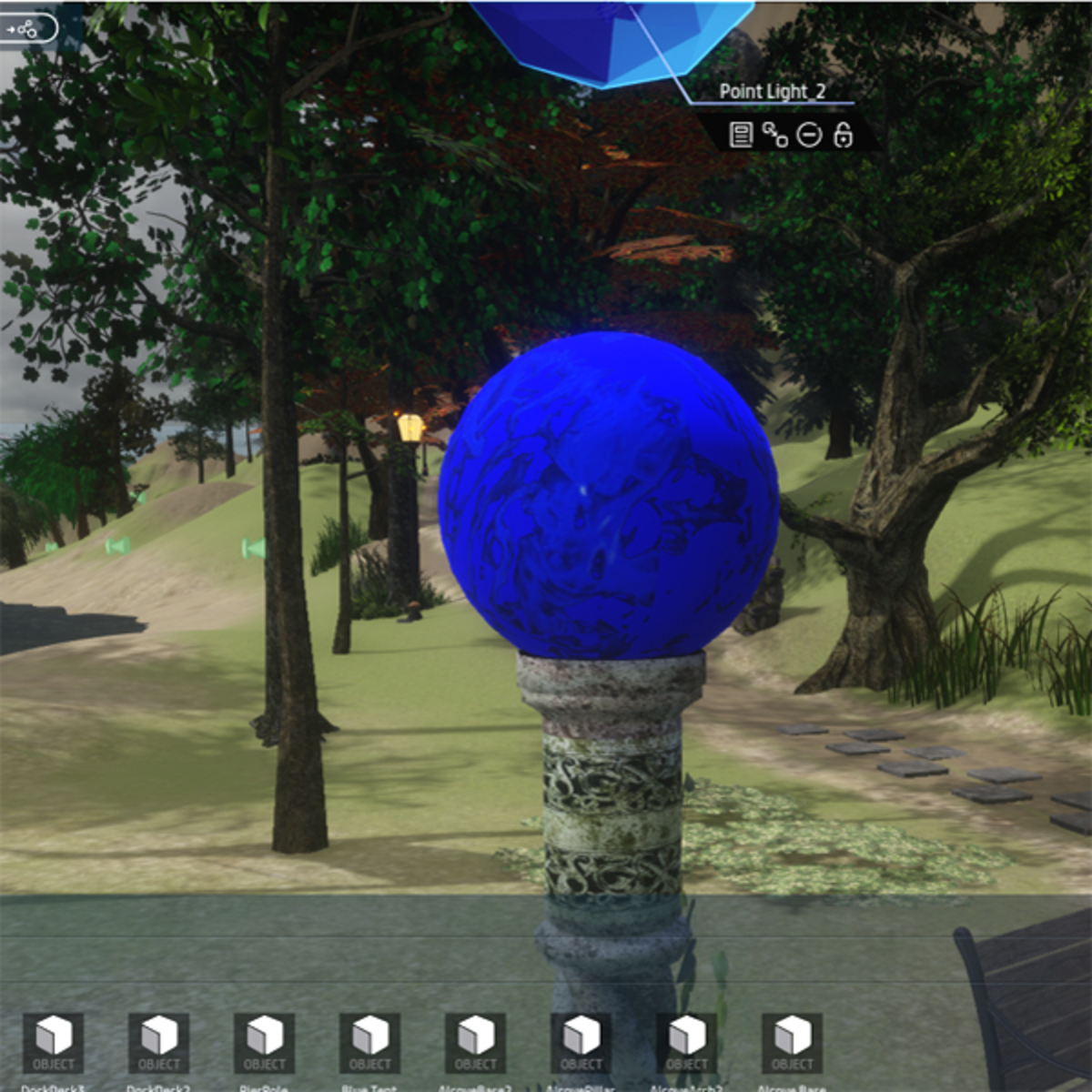 Garden Sphere Blue