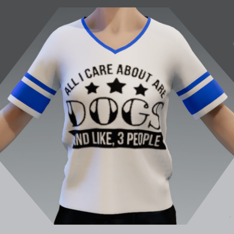 Jersey Shirt - I care about Dogs- Blue