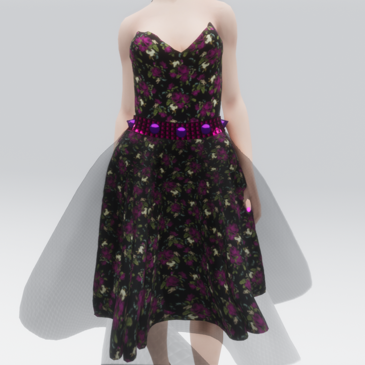 Studded Floral Emo Dress
