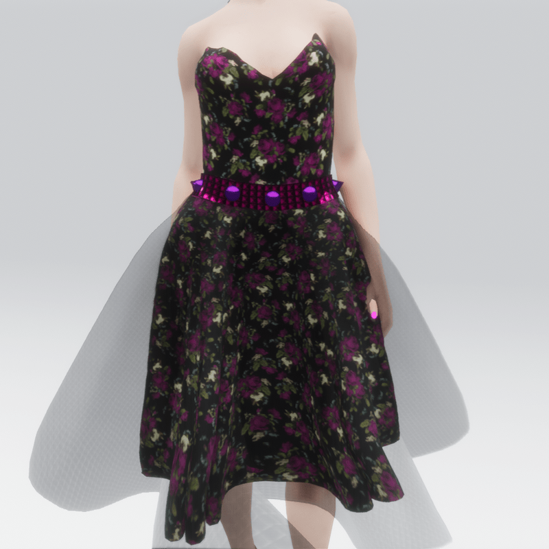 Studded Floral Emo Dress