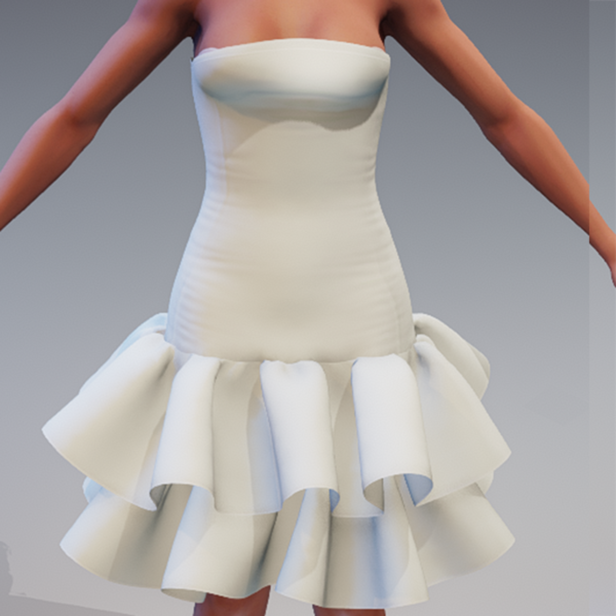 L.F. ASIA RUFFLES COCKTAIL DRESS WHITE