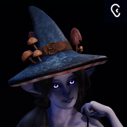 Mushroom Hat - Blue [Earring Slot]
