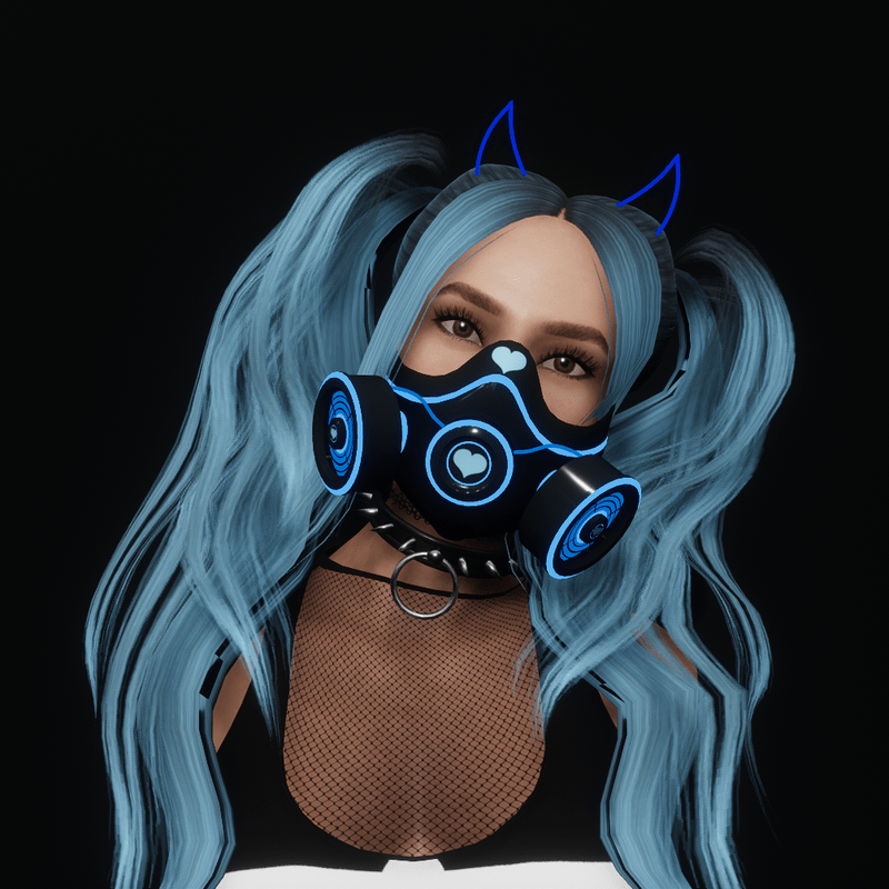Cyber Heart Gas Mask (Blue)