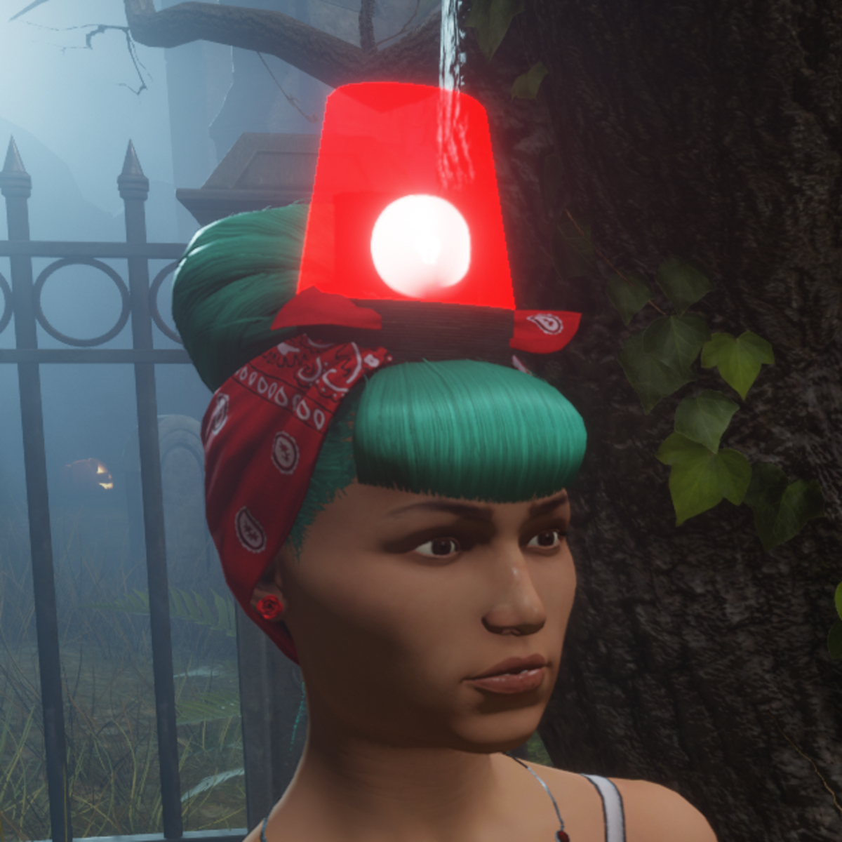 Animated red rotating beacon light female