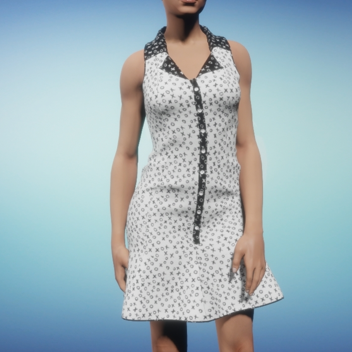 Collared Sleevelss Hugs and Kisses Dress