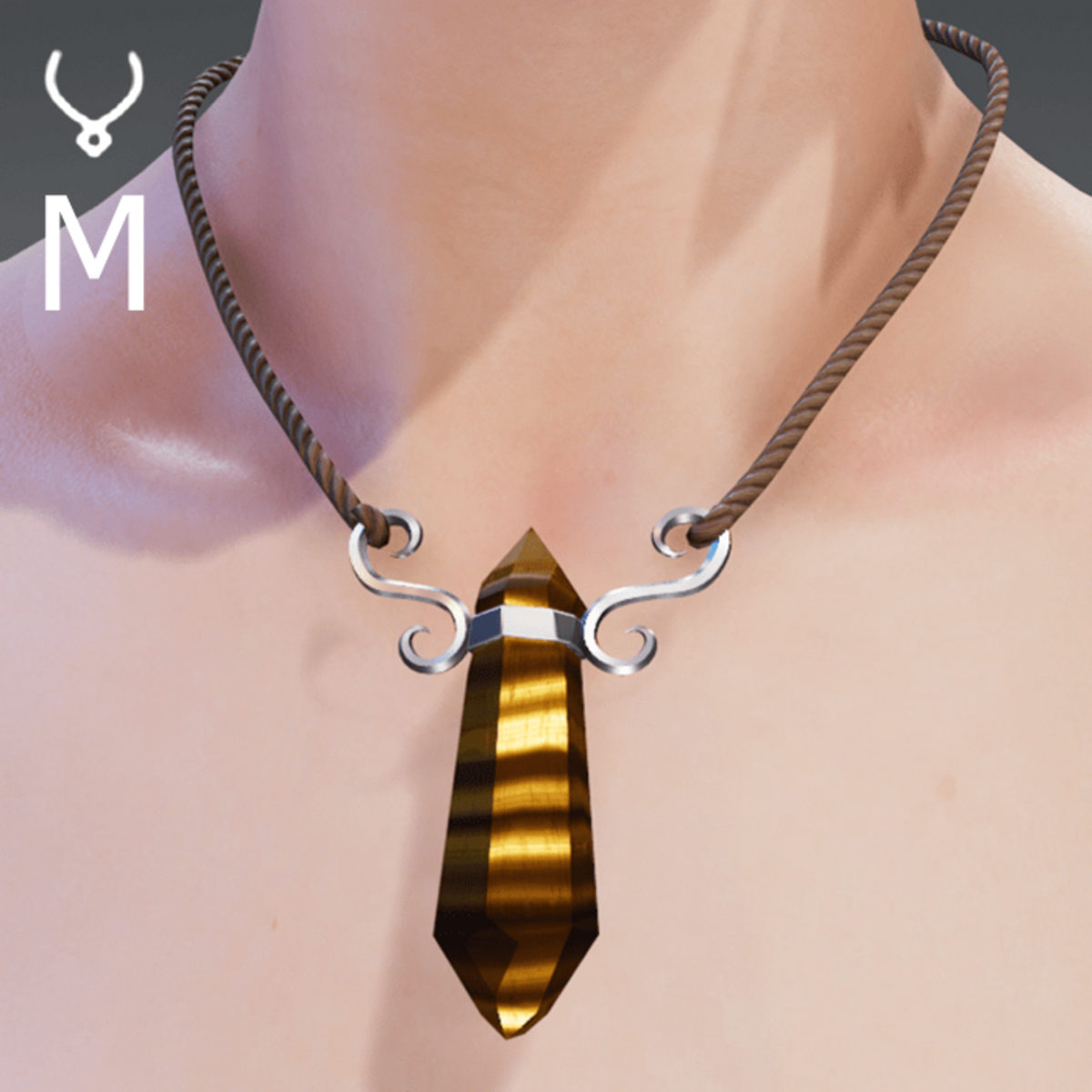 Male Glowing Tigers Eye Pendant