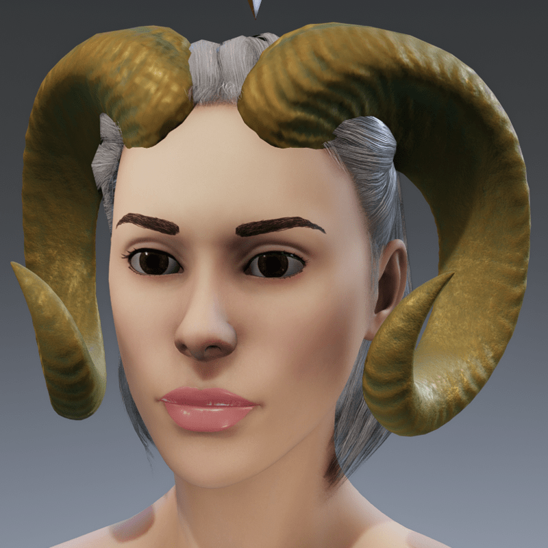 Spirit Of The Ram (Horns) - Tarnished Gold