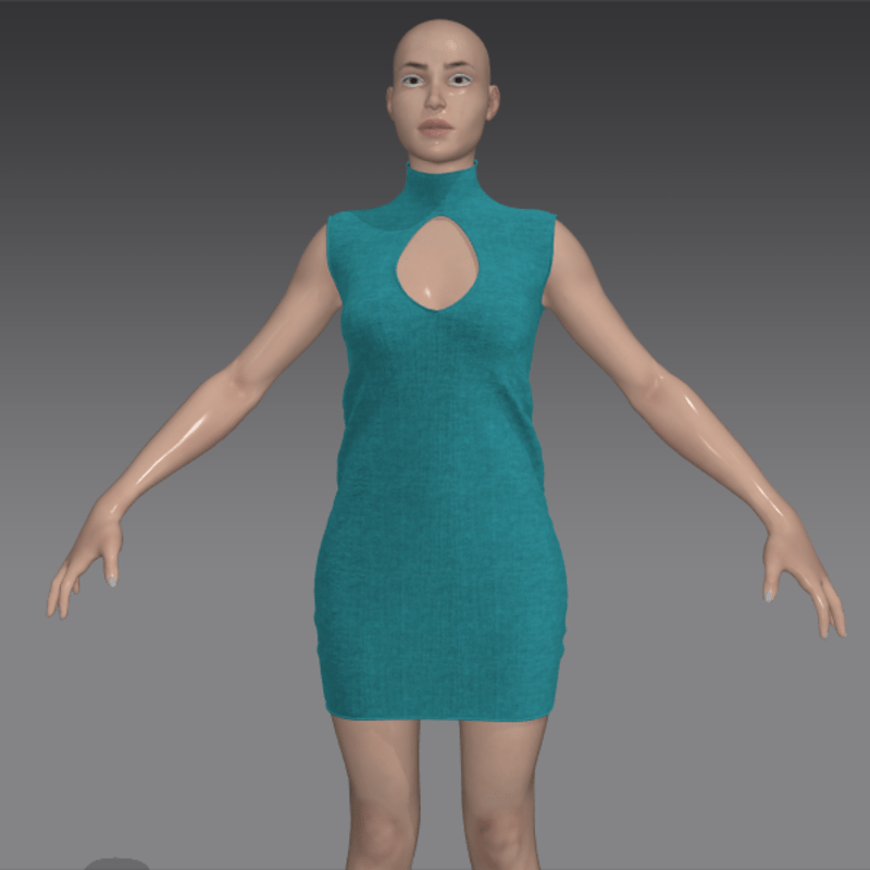 knit keyhole minidress-- teal