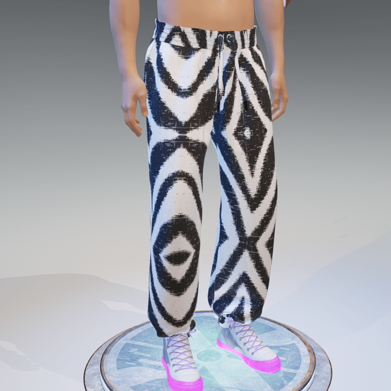 Street-Wear Traditional BW Sweat-Pants - Male